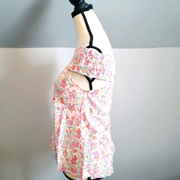 Lovely as Can Be Off-Shoulder Pink Floral Boho Top - Picture 6 of 8